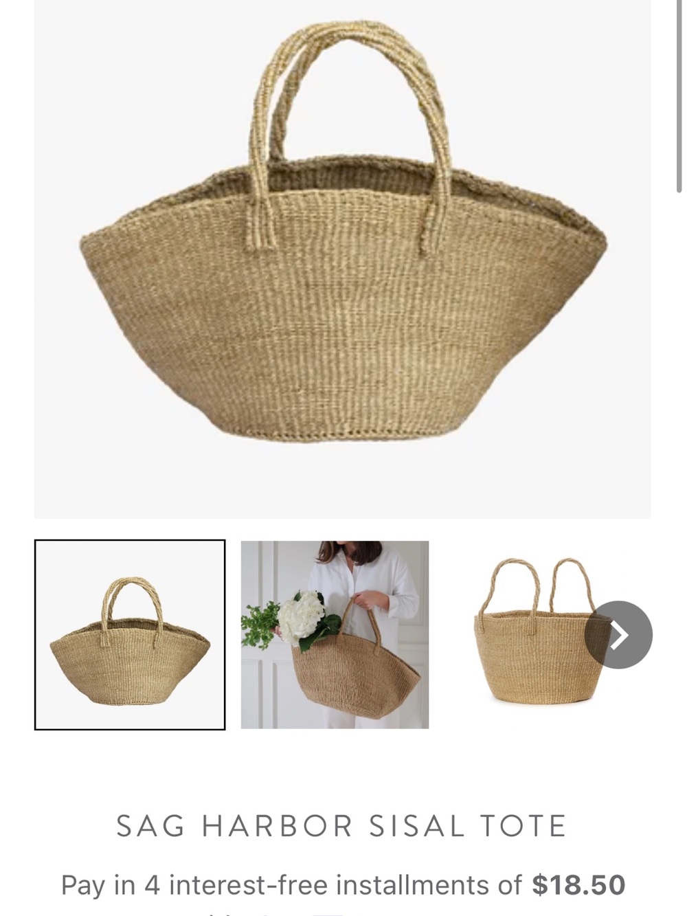 Sag harbor sisal tote